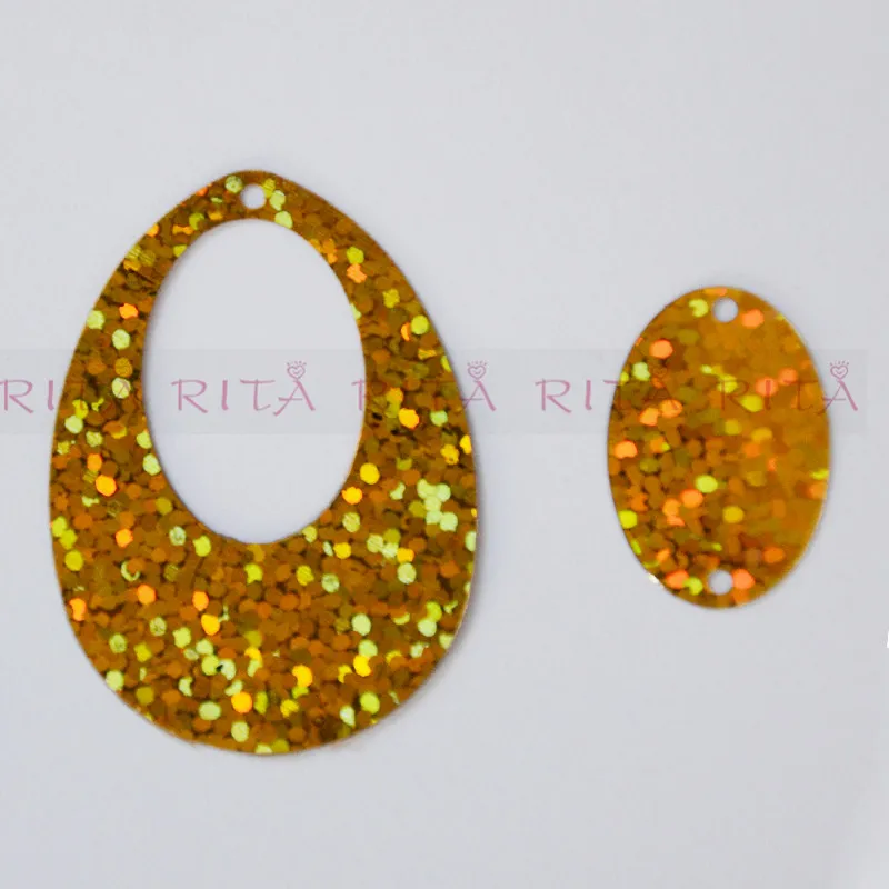 50g Hologram Flat Oval Egg Earring Shape PVC Loose Sequins Paillettes Sewing Wedding Craft&Decoration For Cloth