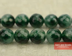 Free Shipping Natural Stone Faceted Green Chalcedony Beads 16