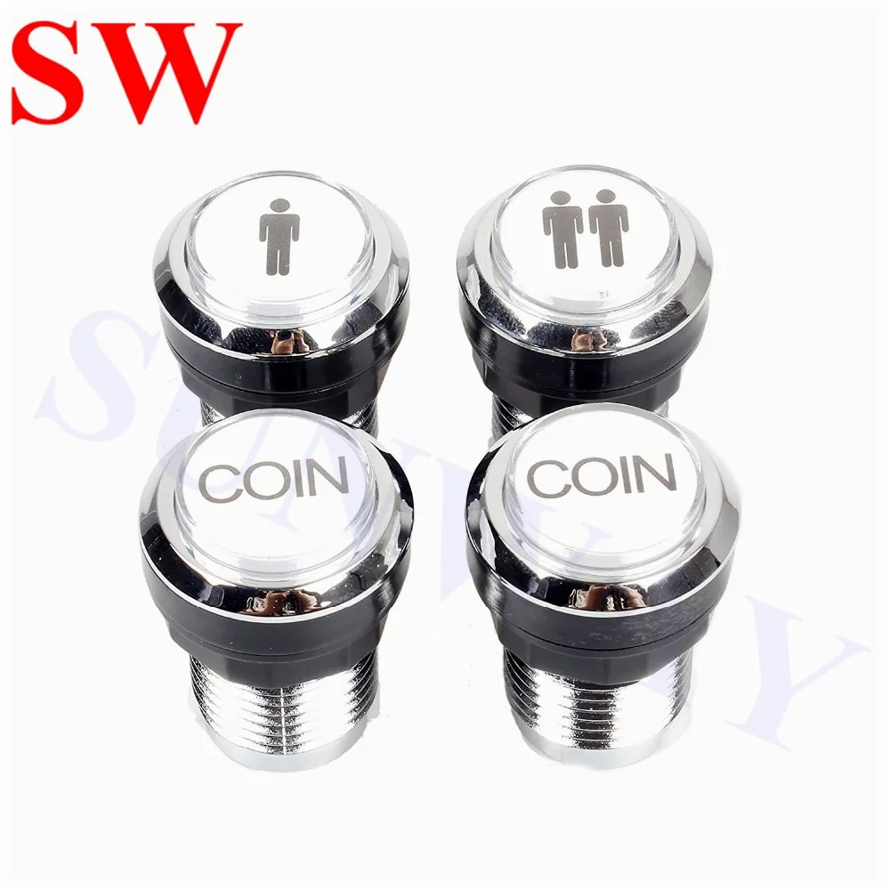 1PC 12V LED Chrome moneta przycisk posrebrzany 1 odtwarzacz 2 odtwarzacz podświetlany przycisk podświetlana dioda LED przycisk z mikroprzełącznikiem