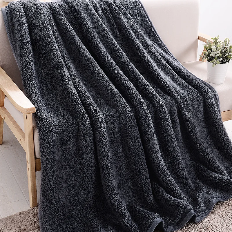 150x210cm Universal Lamb Velvet Blankets for Beds Long Plush Solid Throw Blanket Warm Tapestry Sleeping Home Use Blankets Adults