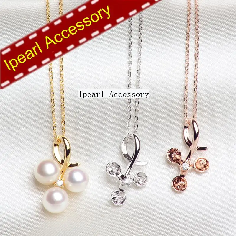 Classic 925 Sterling Silver Pendant Chain Findings Natural Pearls Necklace Jewelry Women DIY Accessory Chain Components