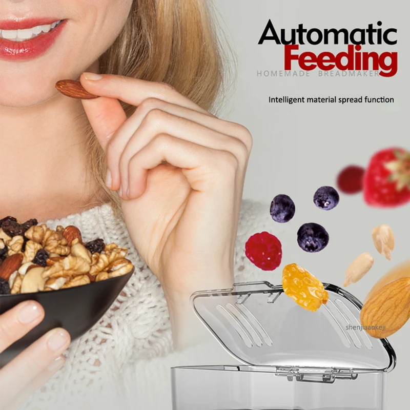 المنزل التلقائي ماكينة الخبز ذكي مزدوج التدفئة أنبوب سعة كبيرة العجن العجين الإفطار آلة الخبز المحمصة 220 فولت