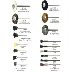 10pcs Jewelry Cleaning Tool Kit 2.35MM Shank Soft Bristle Wheel Brass Cup Brush For Grinder Rotary Tool