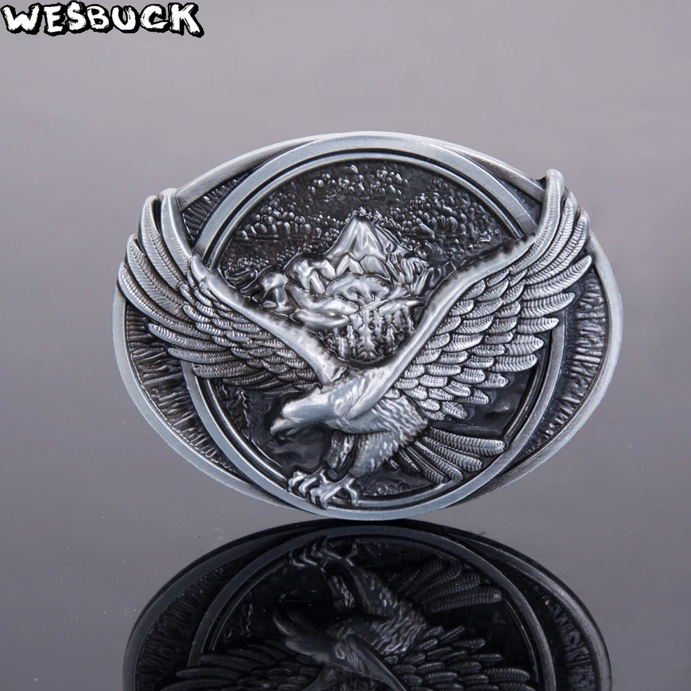 WesBuck Brand Eagle Metal Cool Belt Buckles for Man Unisex Western Buckle Cowboys Cowgirls Paracord Buckle Luxury Hebilla