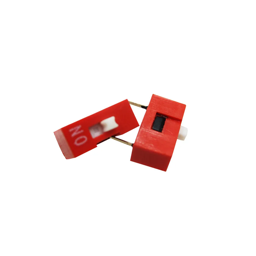 100 piezas 1 P 1 posición interruptor DIP, paso de 2,54mm 2 Fila 2 pines interruptor DIP