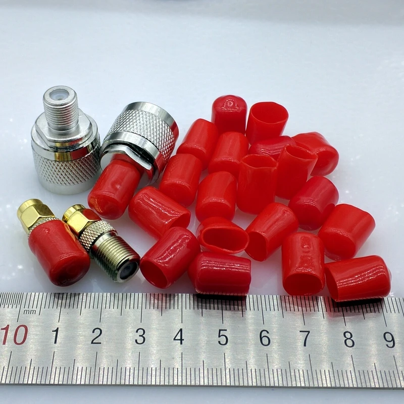 9mm protective cover Rubber Covers Dust Cap for F type coaxial connector or metal tubes red/black color 100pcs/lot