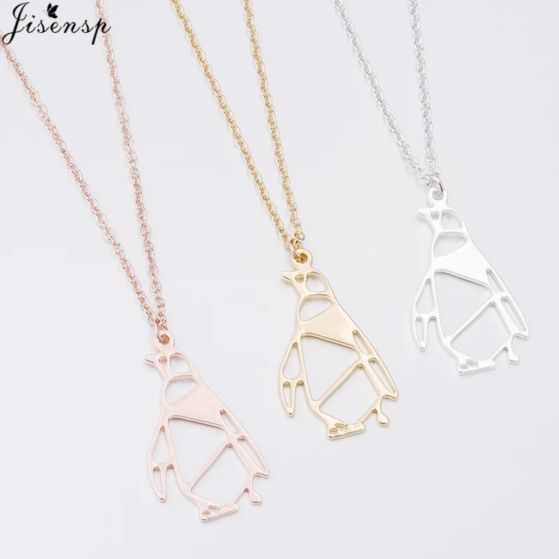 Jisensp Necklace 2024 Lucky Origami Penguin Necklace for Women Lovely Vivid Animal Penguin Pendant Necklace Trendy Jewelry