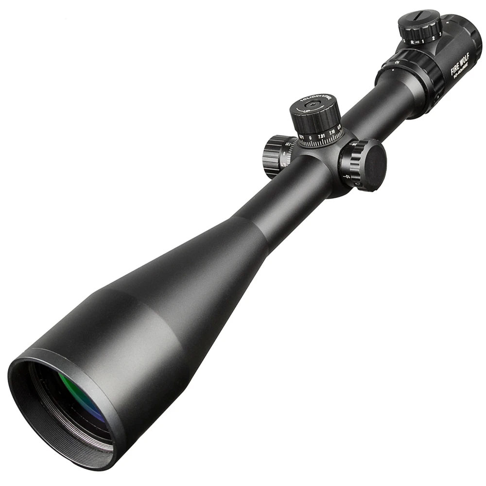 FIRE WOLF 10-40X56AOE Hunting Scopes Side Wheel Parallax Adjustment Optics Sight Red And Green Dot Riflescope For  Scope