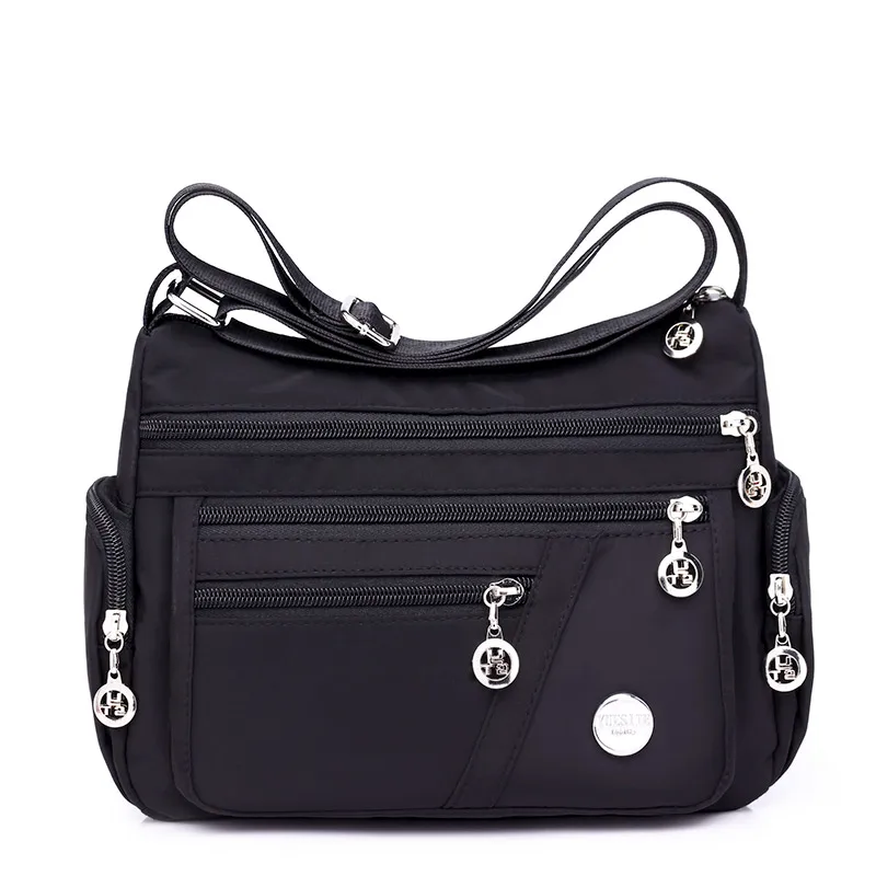 Fashion Women Messenger Bags Hobos Shoulder Zipper Bag Lightweight Waterproof Nylon Oxford Travel Crossbody Bag Purses Handbags