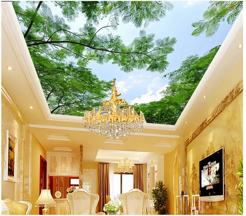 

3d ceiling murals wallpaper Sky Trees Trees Zenith Mural wallpaper 3d ceiling living 3d wallpaper