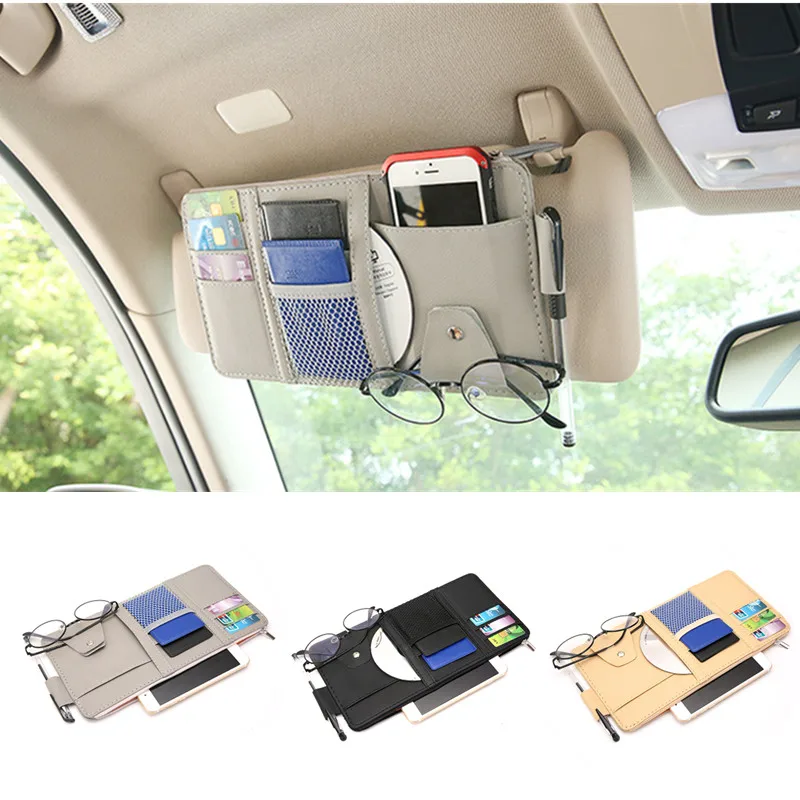 Car Accessories Auto Sun Visor Organizer Holder Tool Pouch for SsangYong Actyon Turismo Rodius Rexton Korando Kyron Musso