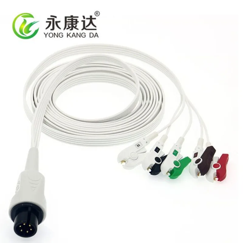 Universal 6Pin Disposable Direct-Connect ECG Cable 5Lead