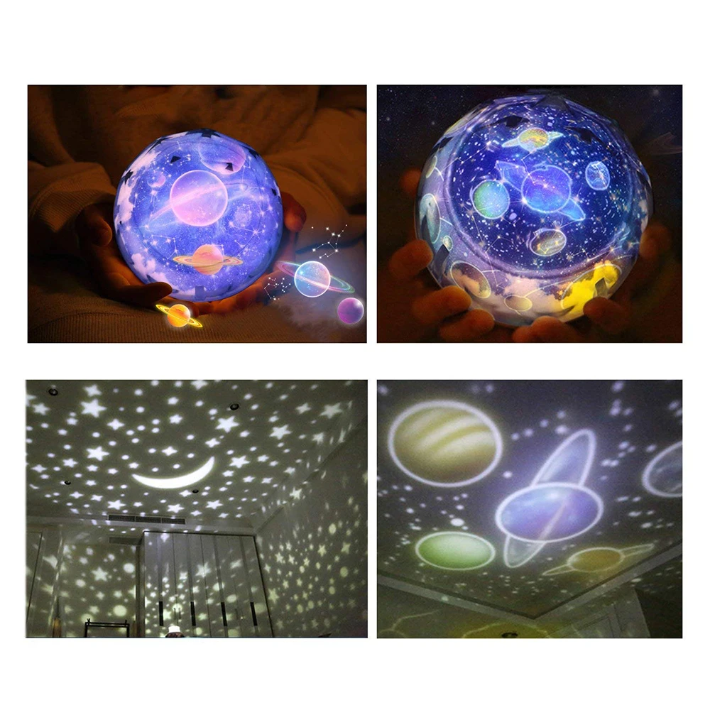 Imagem -06 - Star Night Light Projector Lamp Céu Magia Lua Planeta Cosmos Universo Luminaria Bebê Berçário Presente de Aniversário