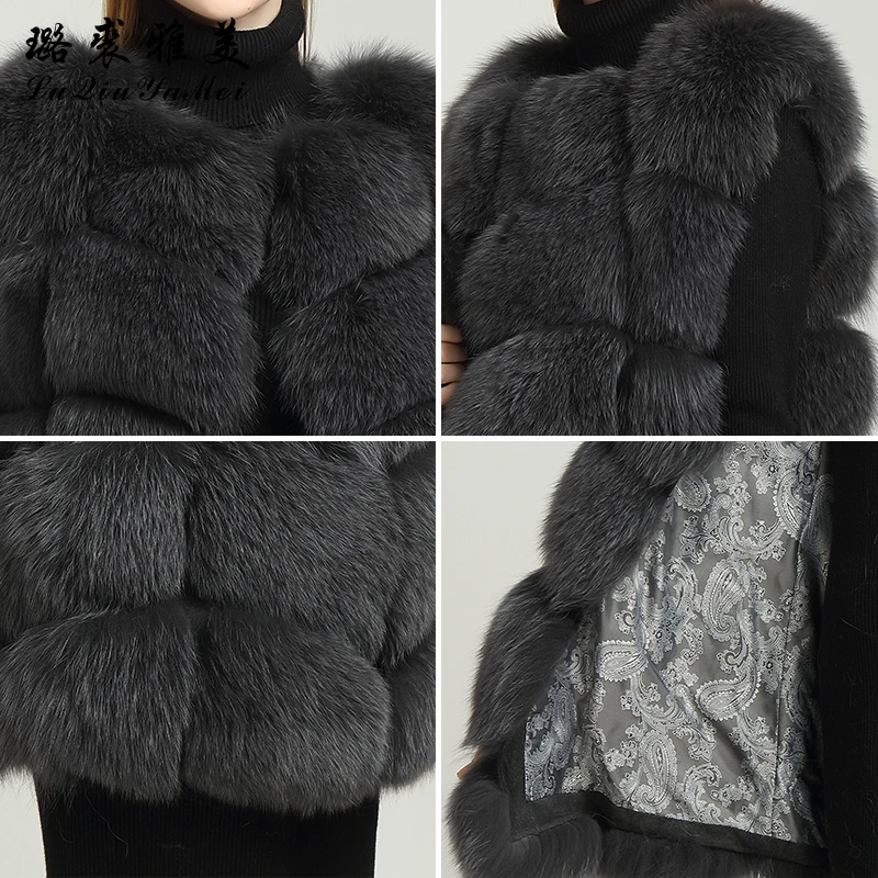 Winter Women Sleeveless Jacket Real Fox Fur Natural Color Vests 70cm 2020 Brand New Luxury Elegant Russian Fur Vest Real Fox Fu