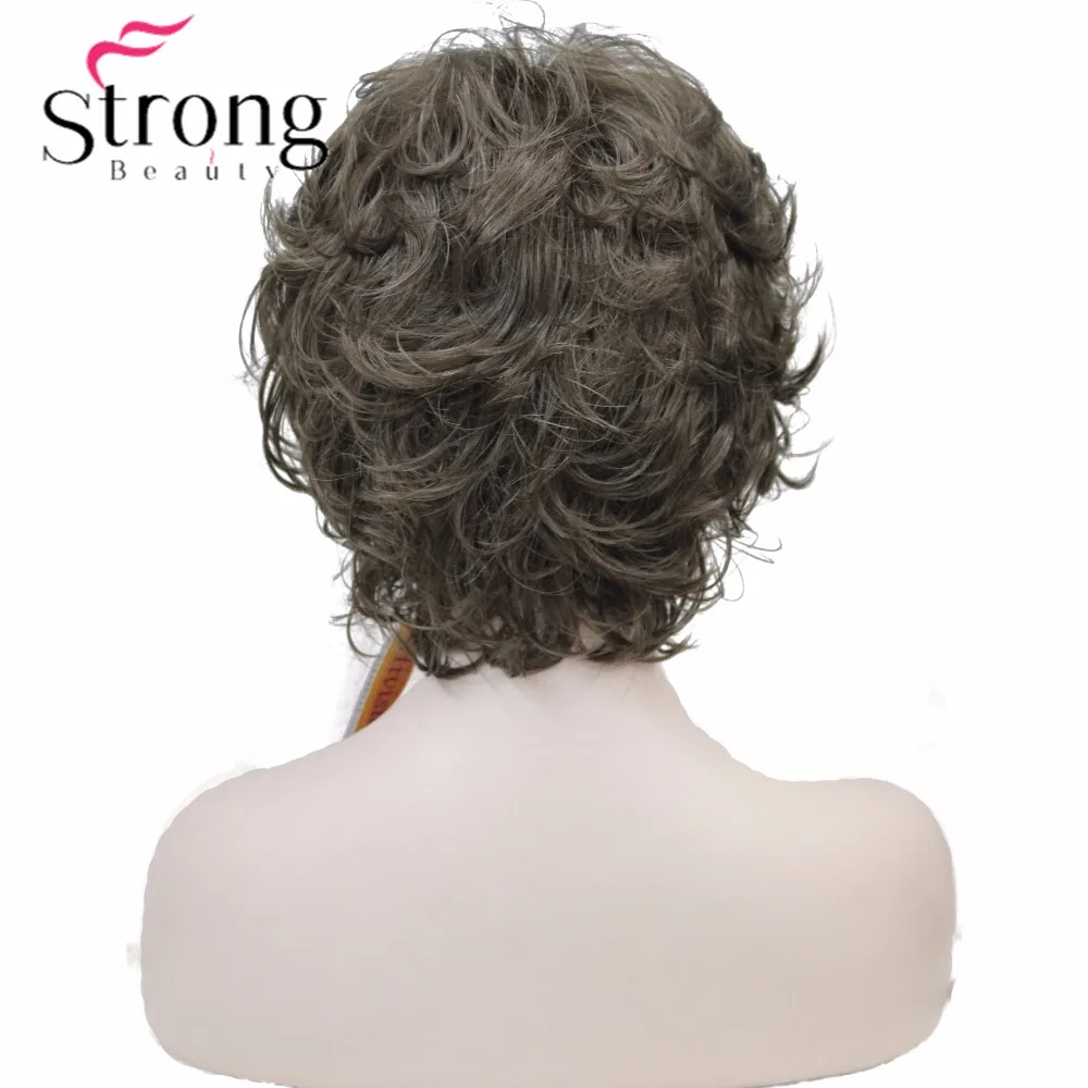 StrongBeauty Short Wavy Soft Classic Cap Full Synthetic Wig Brown Women\'s Wigs COLOUR CHOICES