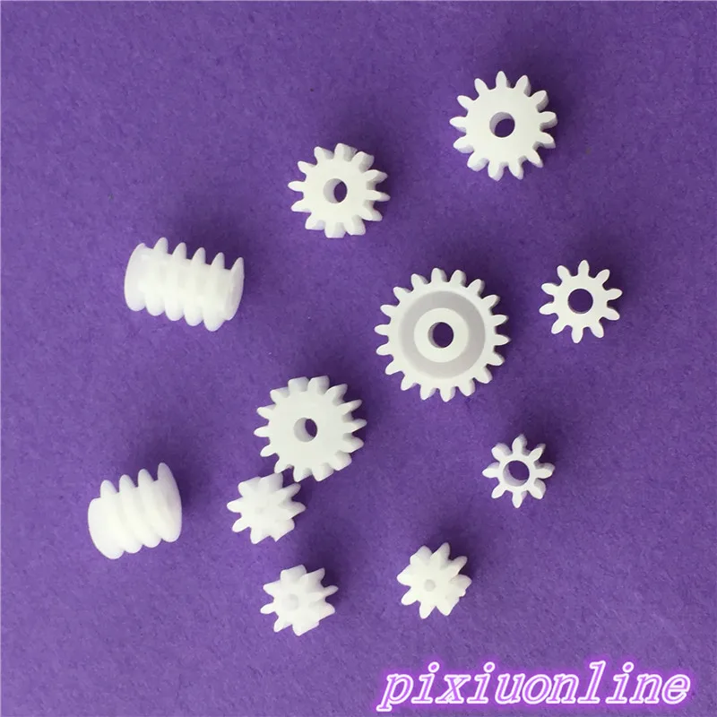 

11pcs K002Y Plastic 9 Motor Axis Gear Set 2 Worm Gear Wear-resisting DIY Toy Car Parts High Quality On Sale