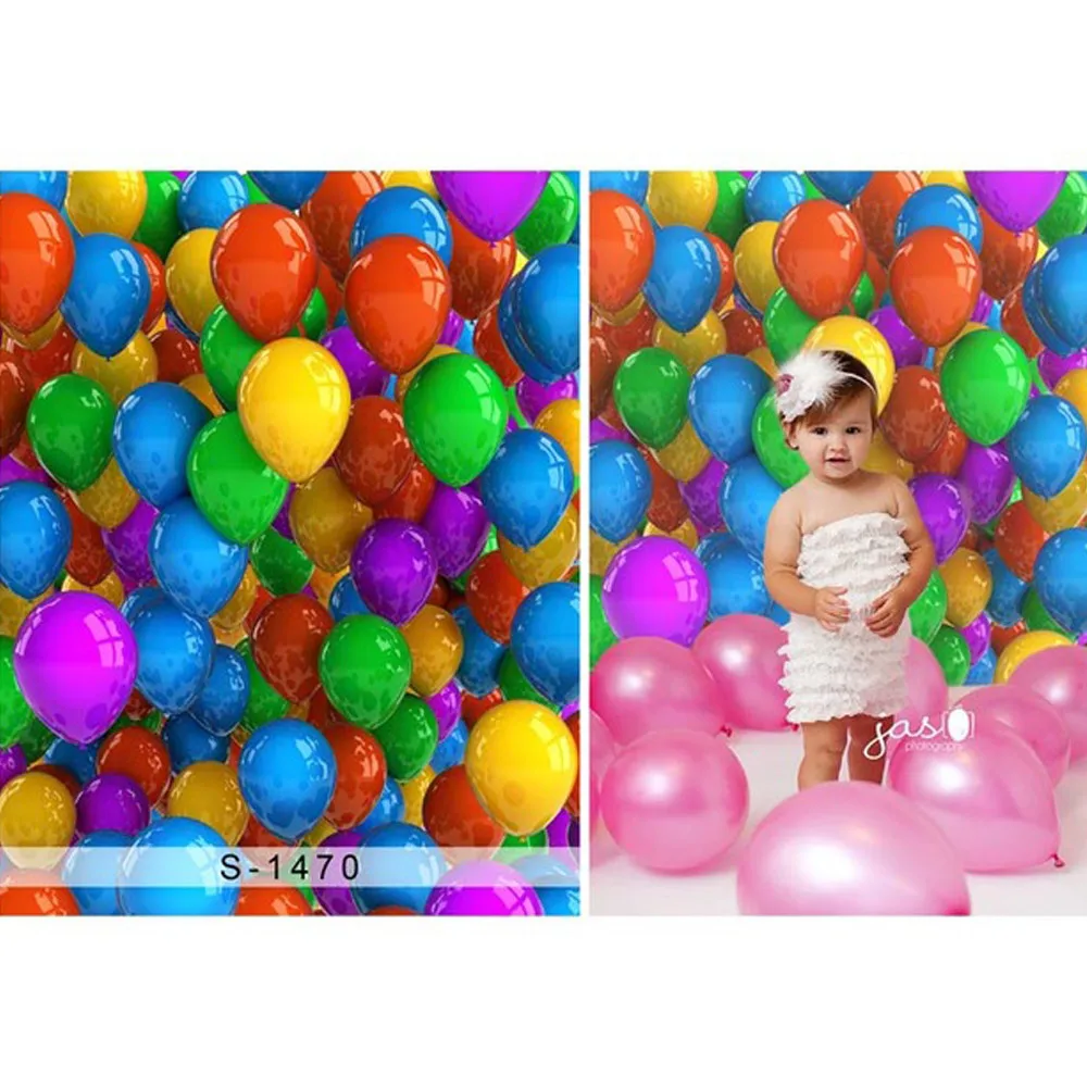 

Digital Printed 3D Balloons Photography Backdrops Newborn Baby Shower Props Princess Girls Birthday Party Photo Booth Background