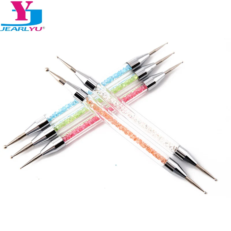 5pcs/set Nail Art Dotting Pen 2 Way Diamond Dots Painting Brush Focallure DIY Crystal Rhinestone Handle Polish Nail Art Tools