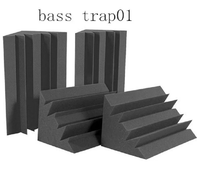 

4 PCS Big Bass Trap Foam Best Sound Absorbing Material Acoustic Sponge Corner Foam Black/Charcoal Color