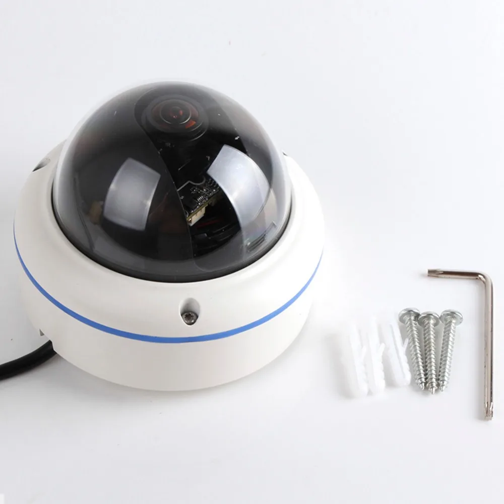 H265 1.7mm Lens Fisheye Starlight IP Camera Ultra Illumination 0.0001Lux 180 Degree Dome Security Vandalproof Camera ONVIF