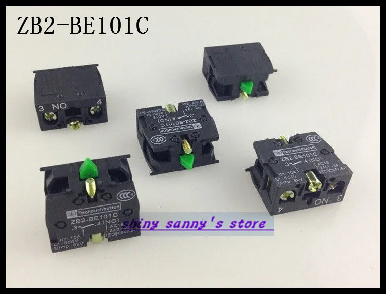 5Pcs/Lot ZB2-BE101C Push Button Switch Contact Block,Normal Open (NO) Brand New