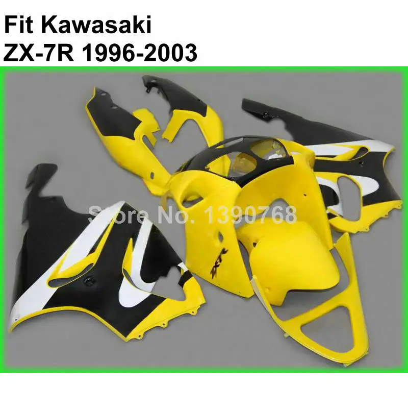 ABS fairing kit for 1996-2003 Kawasaki Ninja ZX7R yellow fairings 96-03 zx 7r fairings kits rebuild motorcycle