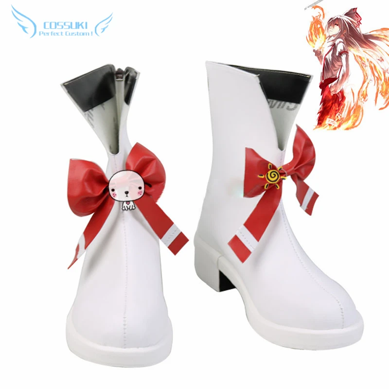 TouHou Project Fujiwara no Mokou Cosplay Shoes Boots Professional Handmade ! Perfect Custom for You !