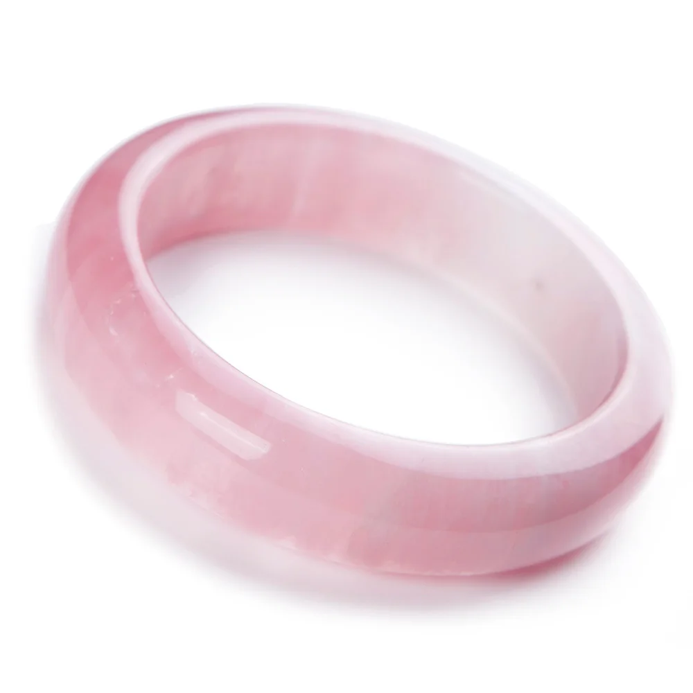 Natural Pink Rose Quartz Gemstone Woman Lady Bangle From Madagascar Fashion Bracelet 55mm 56mm 57mm 58mm 59mmm 60mm AAAAA