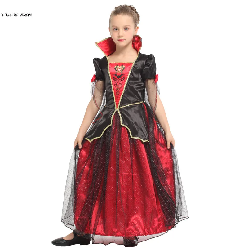 Disfraz de vampiro de Halloween para niños y niñas, disfraz de princesa reina, Carnaval, Purim, mascarada, fiesta de juegos de rol, vestido de noche