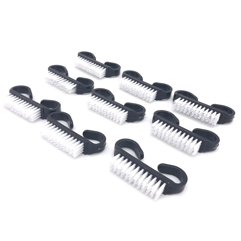 Ensemble de brosses à ongles en acrylique, 10 pièces/lot, noir, poussière d\'ongle, nettoyant pour manucure en plastique, élimine la poussière, petit