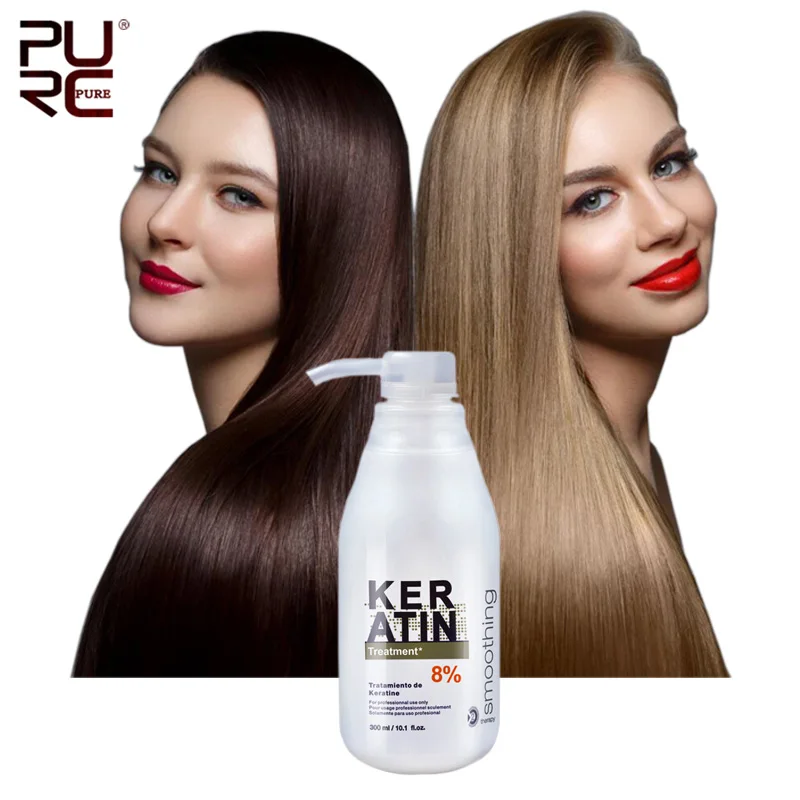 

PURC Brazilian 8% 300ml Keratin Treatment Straightening Hair Eliminate Frizz and Make Shiny and Smooth Keratin for Hair Care