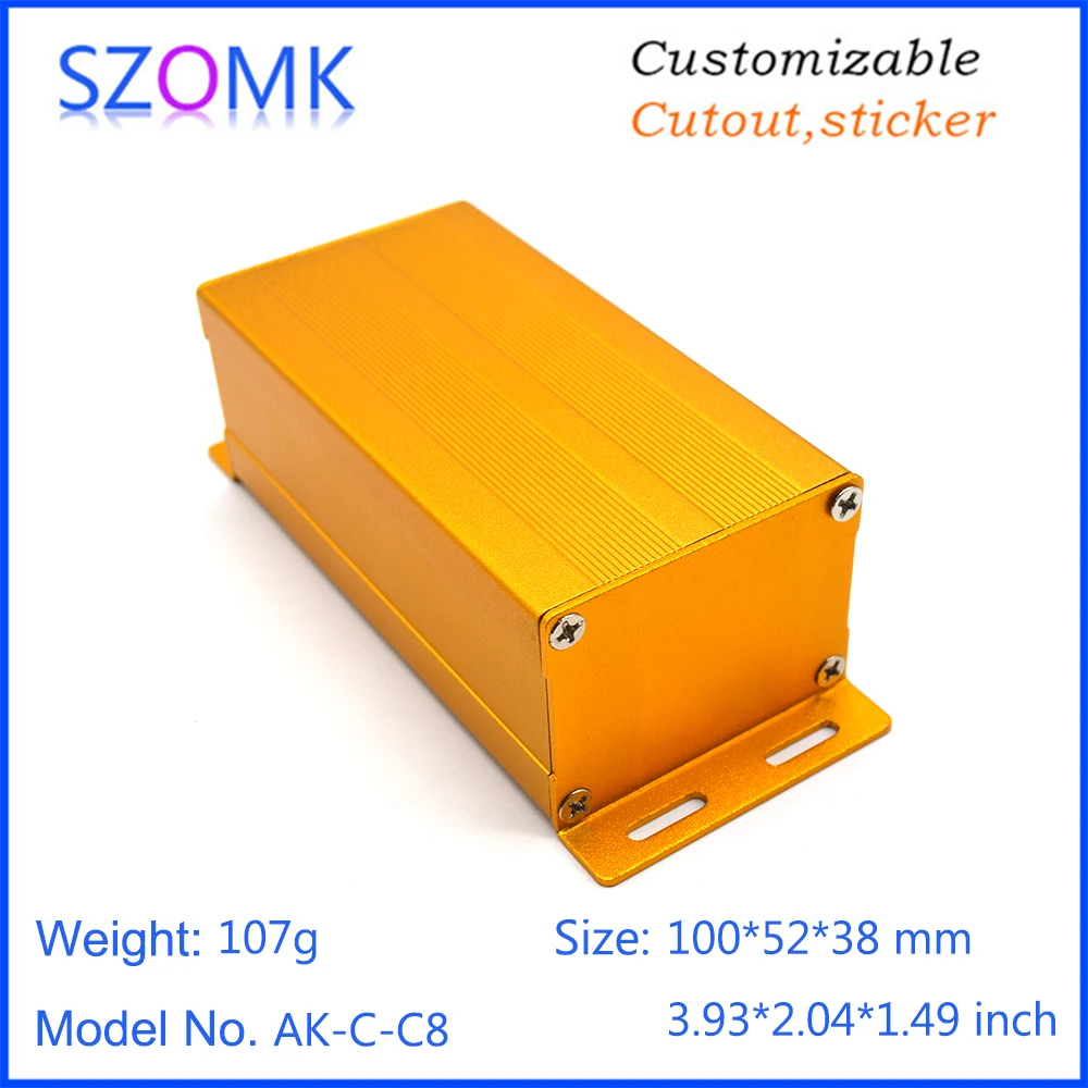 1Pcs 38*52*100mm szomk powder coating aluminum box of electronic project box hot sales wall mount aluminum extrusion enclosure