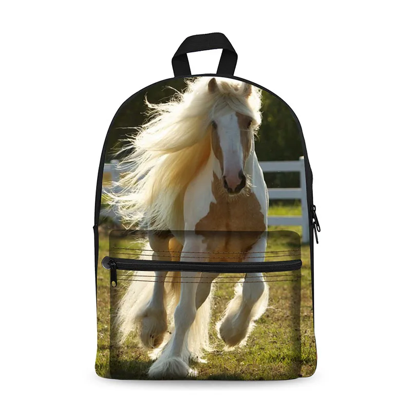 Horses Printed Canvas Backpacks Teenage Girls 2017 School Bags Women Fashion Travel Backpacks 3D Animal School Backpacks