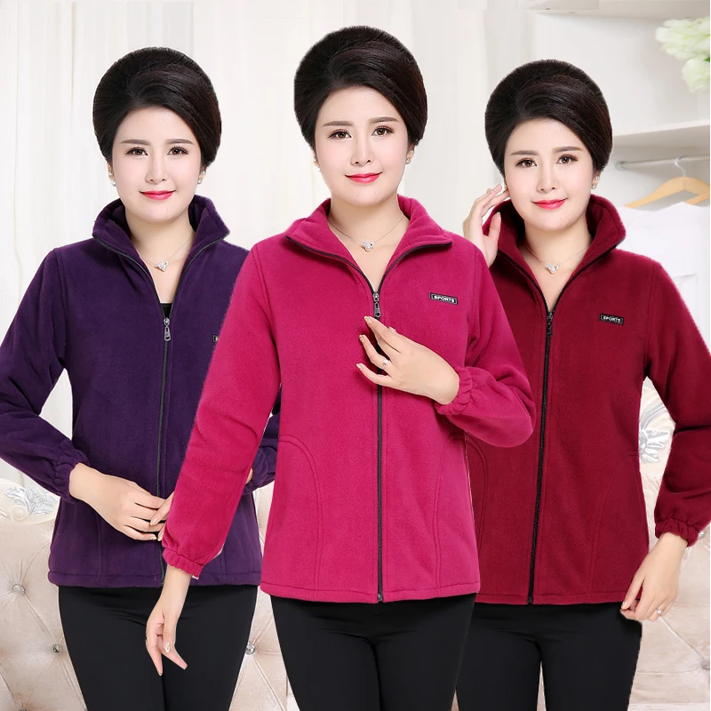 Women fleece large size sweatshirts filled thick fleece jacket spring autumn women coat LET-SETTING