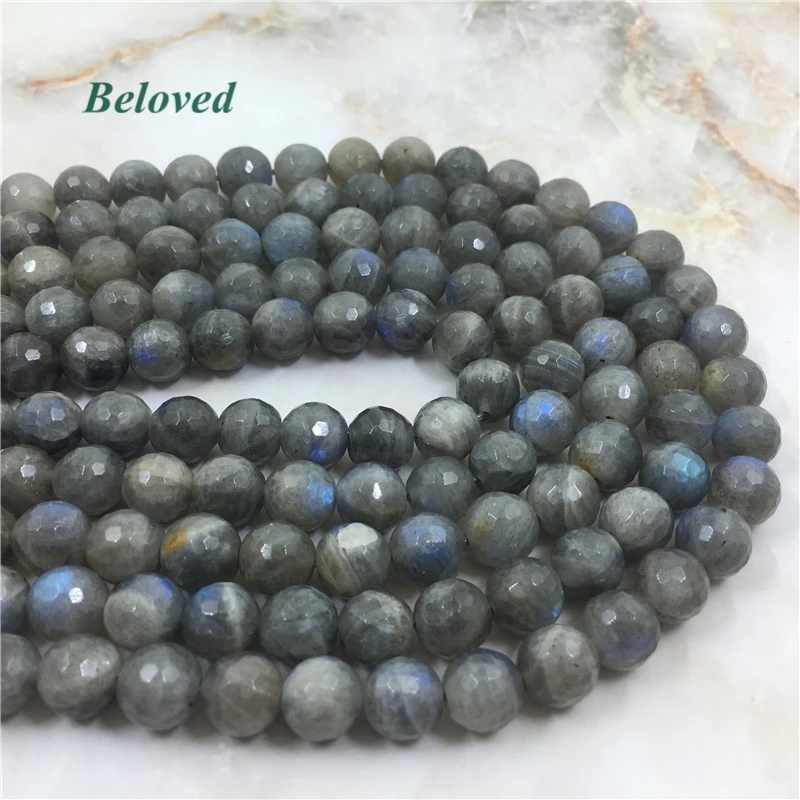 5Strands Faceted Flash Labradorite Stone Loose Beads, Round Drilled Spectrolite Gems Stone Jewelry Making Beads, BG231101