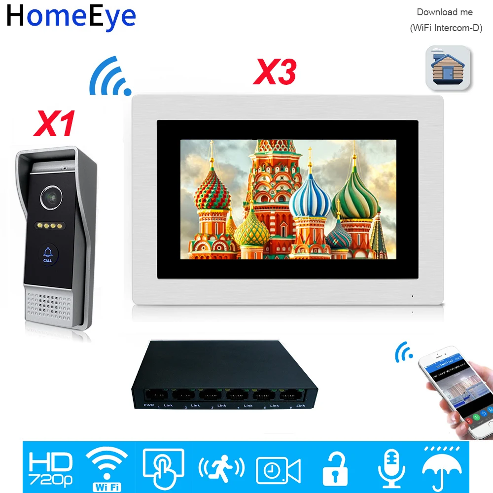 

HomeEye 720P WiFi IP Video Door Phone Video Intercom Android/IOS APP Remote Unlock Home Access Control System Motion Detection