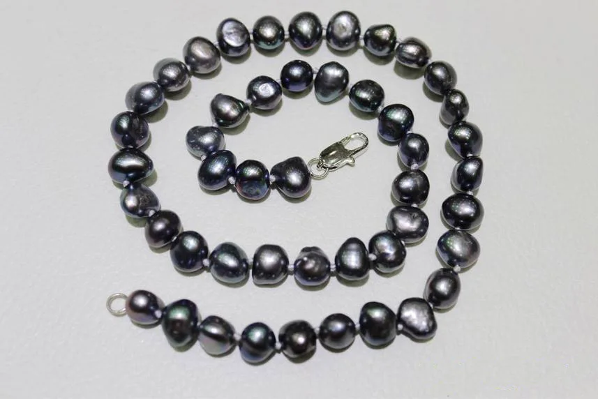 

Ожерелье из пресноводного жемчуга черного цвета, 8-9 мм