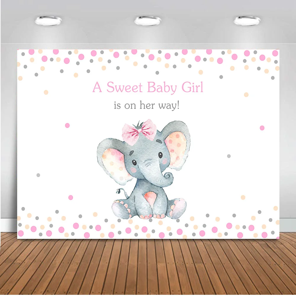 

sweet baby girl theme party elephant background for photography Newborn baby shower photo backdrops studio custom 498