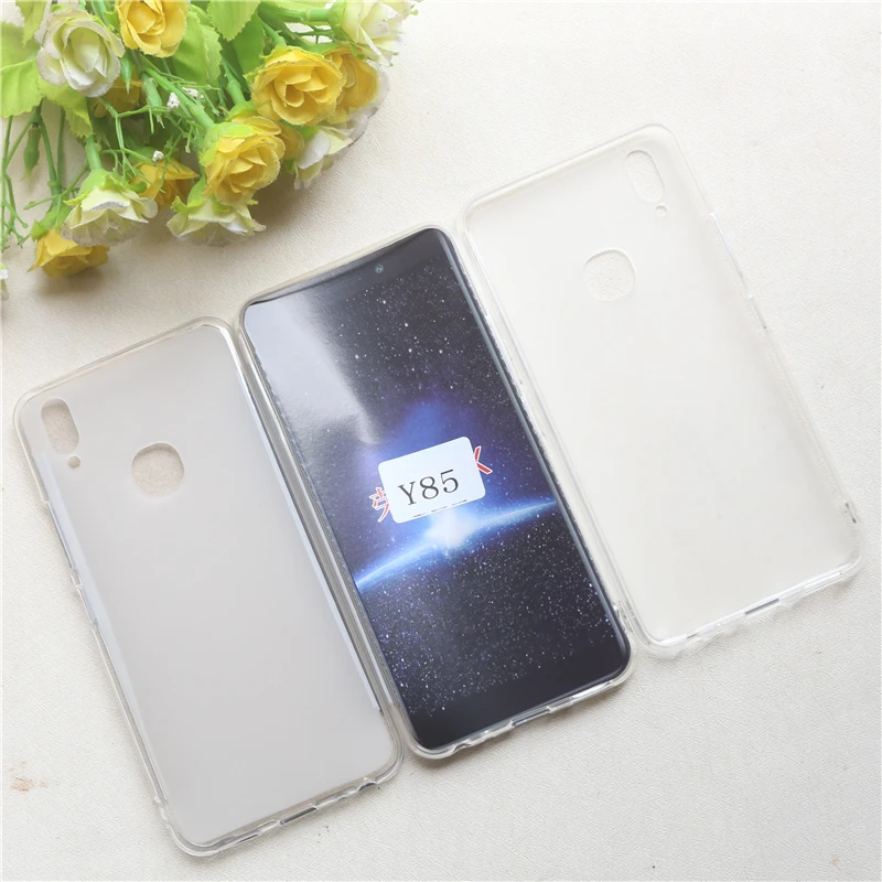 100pcs/lot For Vivo V9 Y85 Transparent Clear Soft Pudding Set TPU Back Cover Case For Vivo X21