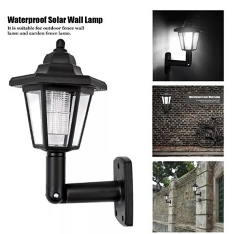 LED Solar light Energy saving Hexagonal LED Wall Light Path Way Wall Landscape Mount Garden Fence Lamp Outdoor Court Solar lamp