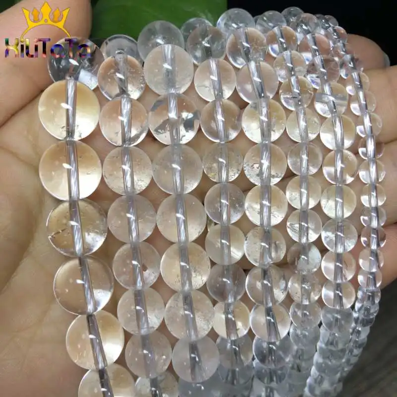 Clear Quartz Crystals Stone Beads Round Natural Loose Spacer Beads For Jewelry Making DIY Bracelet Necklace 15\'\' 4/6/8/10/12mm