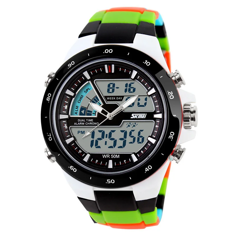 50M Waterproof Mens Sports Watches Relogio Masculino 2018 Hot Men Silicone Sport Watch Reloj S Shockproof Electronic Wristwatch