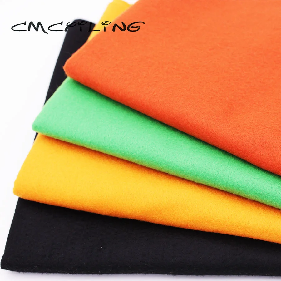 CMCYILING 4 Pcs/Lot,45*55cm Soft Felt Fabric For Sewing Halloween Clothing Dolls Crafts  Polyester Cloth