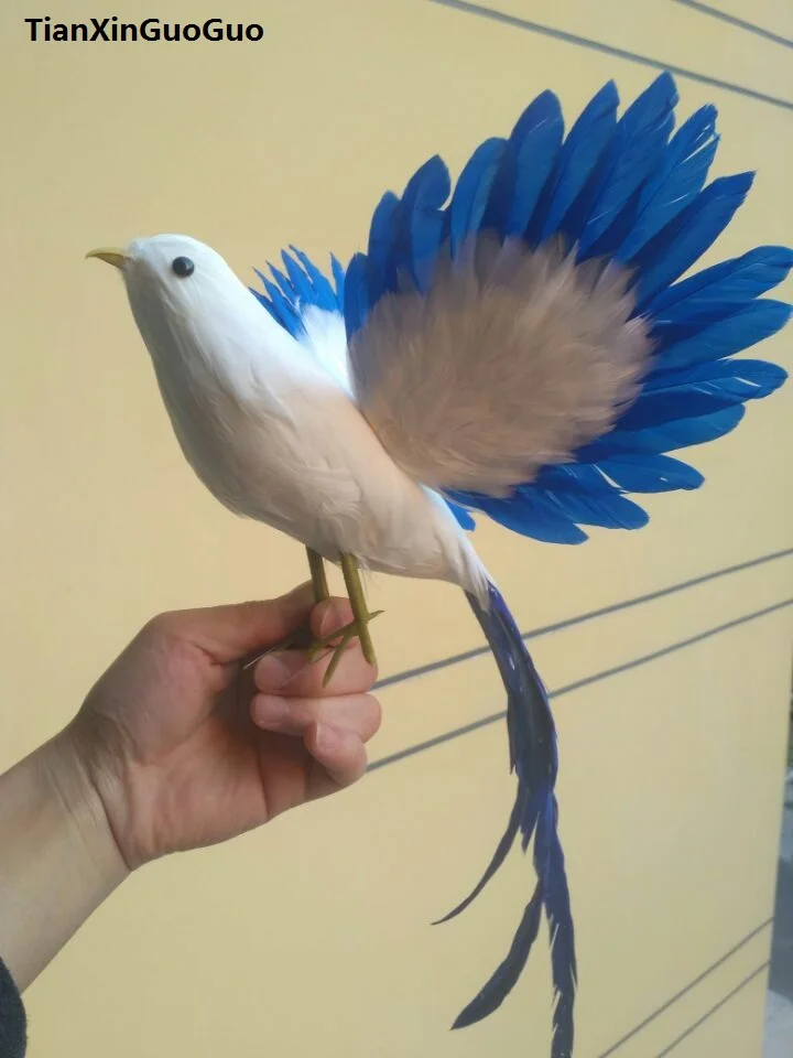 plastic foam& feathers artificial bird large 45x30cm spreading wings bird with long tail model toy,garden decoration gift w0224