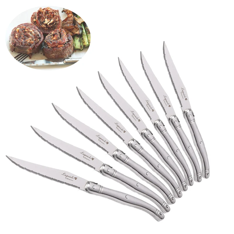 Steak Knife Sawtooth Chopper Dinner Knives Stainless Steel Western Mirror Polish Tableware Set Cutlery Dinnerware 6-8pcs/Set