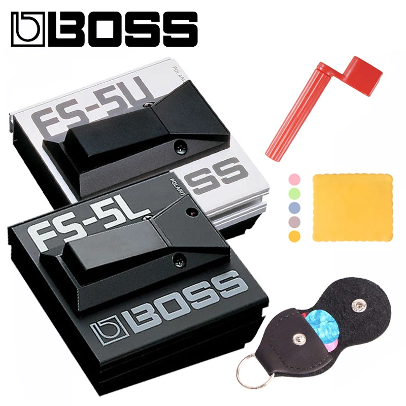 

Boss Fs-5U FS-5L Nonlatching Footswitch / Metal Footswitches Bundle with Picks, Pickbag, Polishing Cloth and Strings Winder