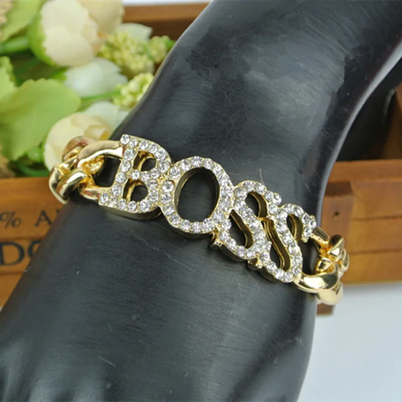 Heeda Bracelets for Women 2019 New Steampunk Alloy Boss Letter Bangle Fashion Kpop Mothers Day Gifts Hot-selling Joker Pulseras