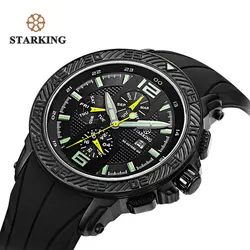 STARKING Quartz Watch Men Wristwatch Relogio Masculino Multi-Functional Original Hot Sports Watch Silicone Luxury Brand Black