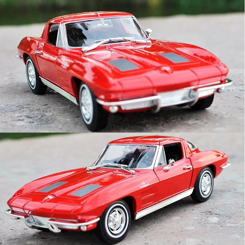 Chevrolet Corvette 1963,1: 24 hợp kim cao cấp xe mô hình, diecast kim loại mô hình toy phương tiện đi lại Bộ Sưu Tập Mô Hình, miễn phí vận chuyển