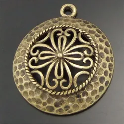 GraceAngie 15PCS Antique Style Bronze Look Jewelry Hollow Flower Pendants Charms Finding 27*27*6MM 02884